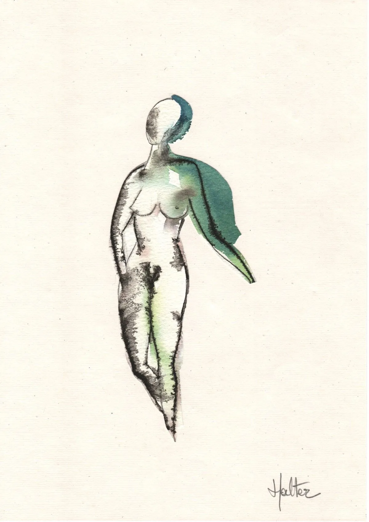 Nu vert, œuvre de Alain HALTER