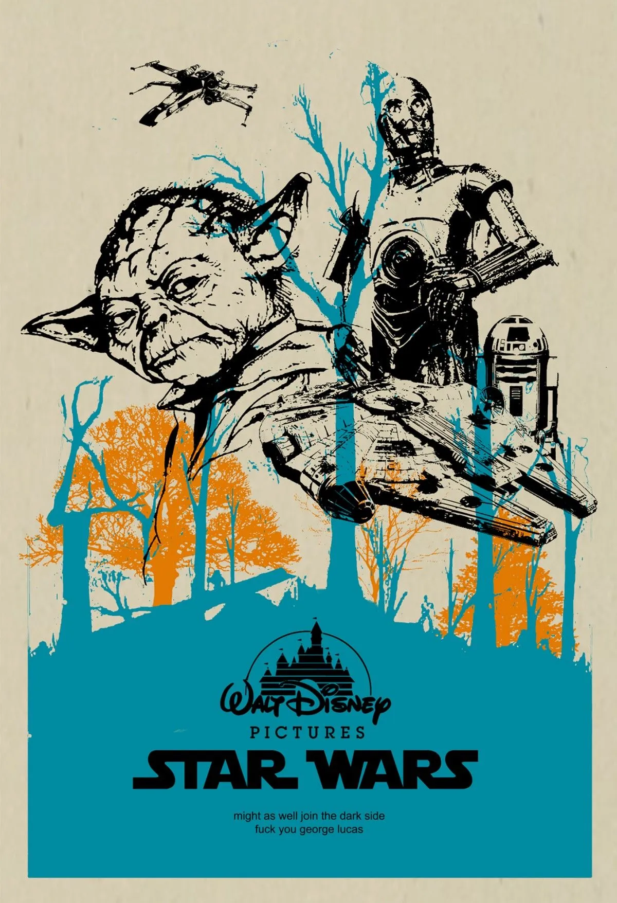 Fuck you George Lucas, artwork by Jean-Francois Henri