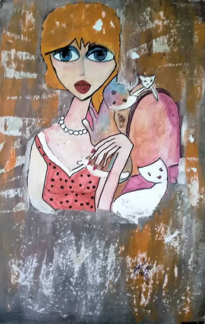 THE CAT GIRL, artwork by Marini Tsambi