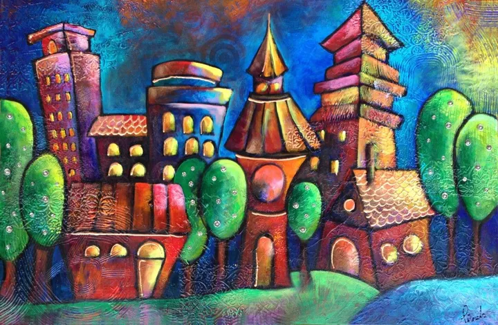 Le village fantastique, 2013, artwork by Nancy Létourneau