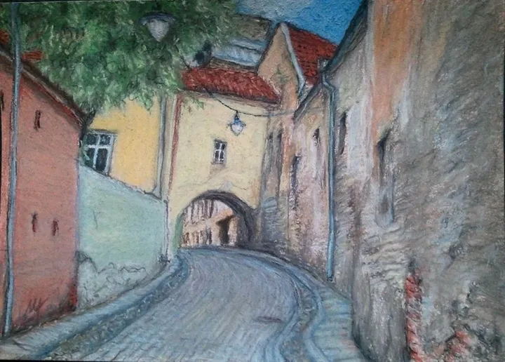 Vilnius, Sv. Kazimiero street, artwork by Marina Tregubova