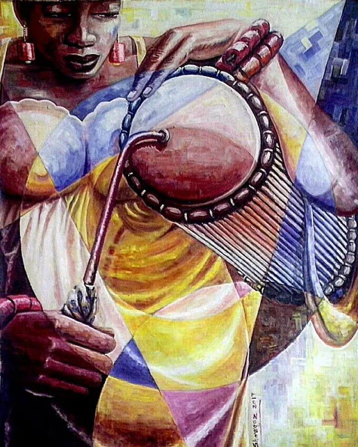 Lady Drummer, œuvre de Showqaz Damola