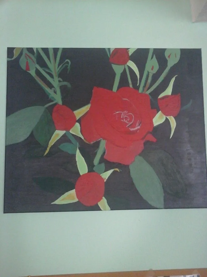 roses  rouges de nuit, œuvre de christophe caron