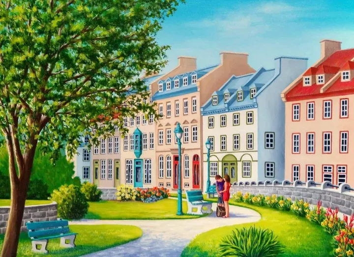 Escapade dans le Vieux-Québec, artwork by Diane Cantin