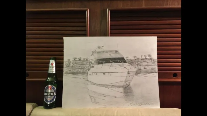 Motorboat commission, artwork by Steven Matthews