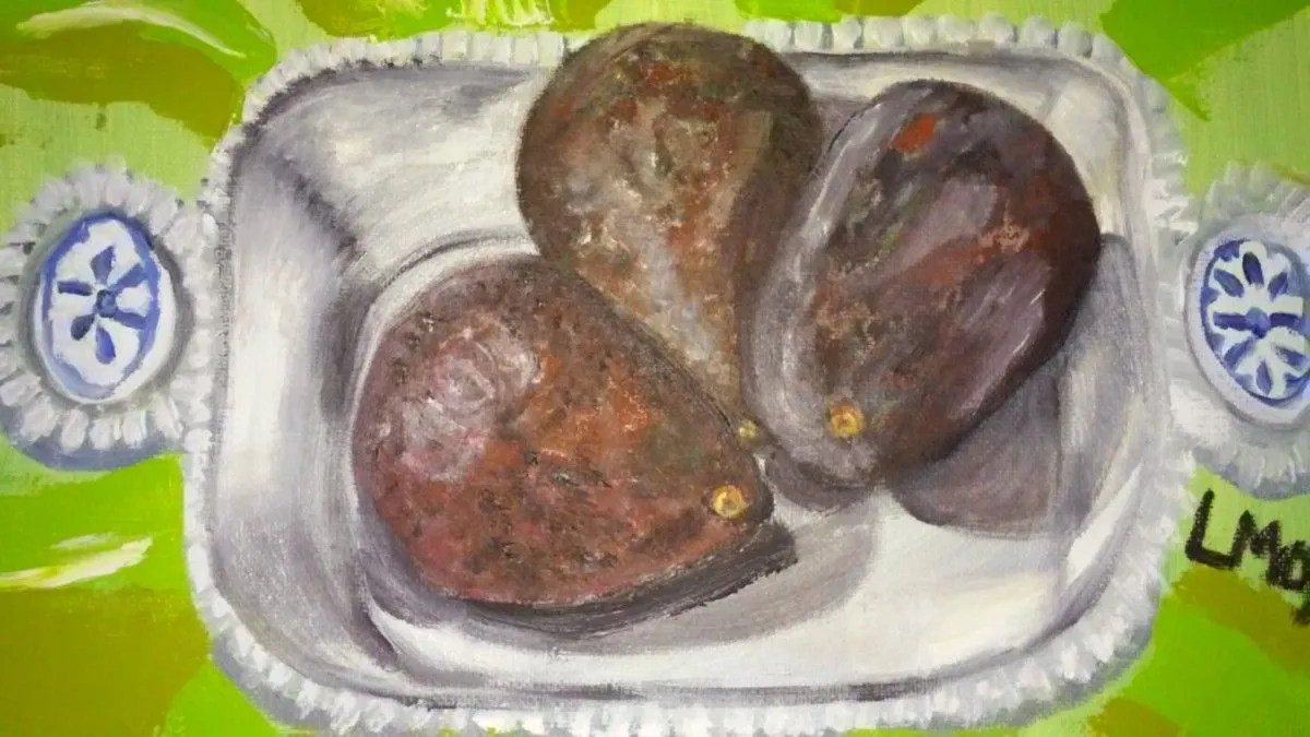 Avocados, artwork by Ligia Moya