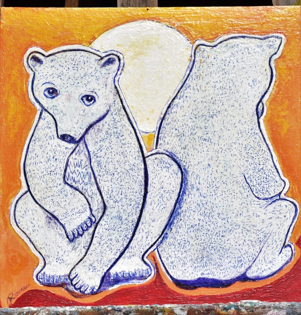 two friends, we talk, œuvre de Denis Roucau