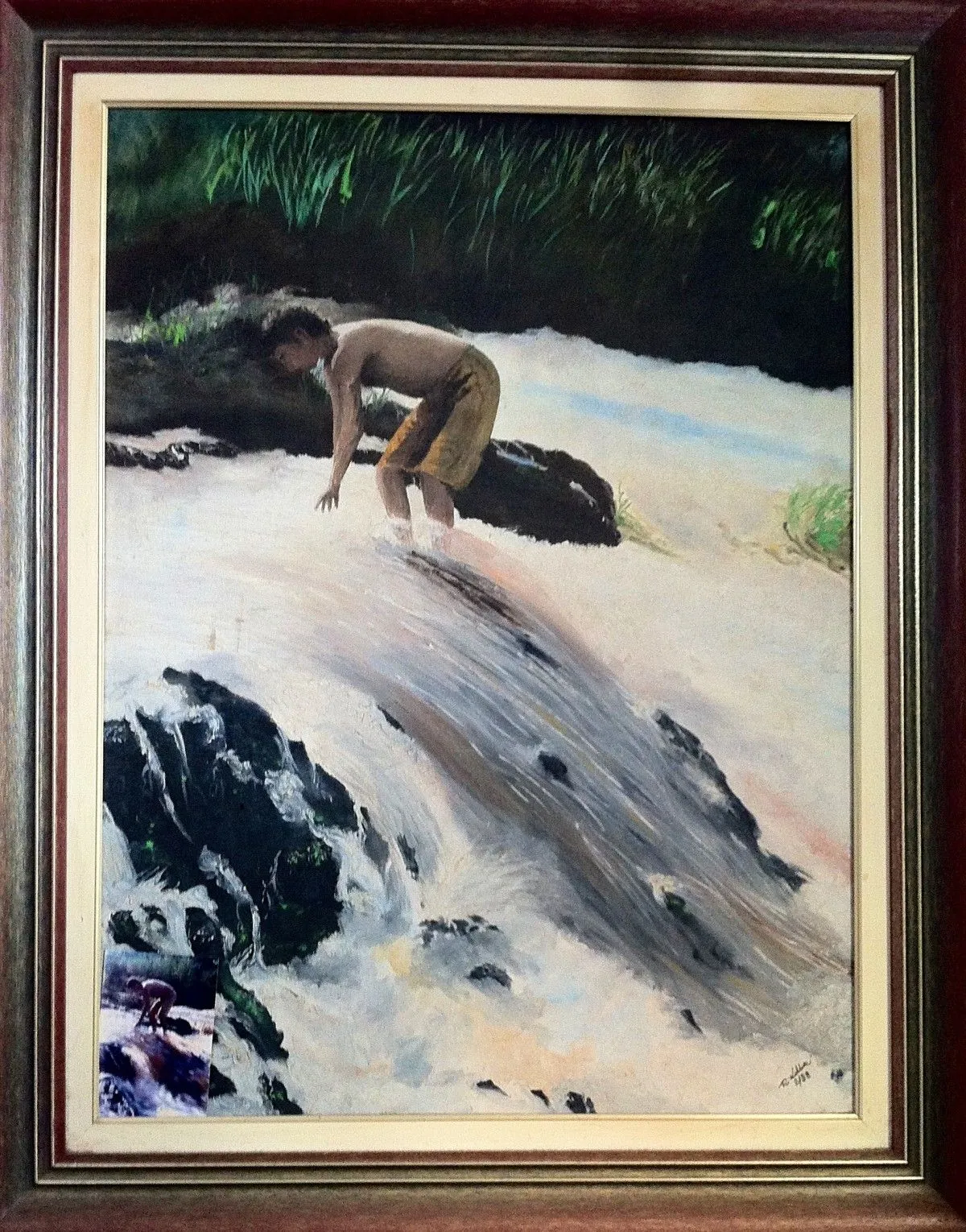 Walking in the waterfall., œuvre de Keller Rubens