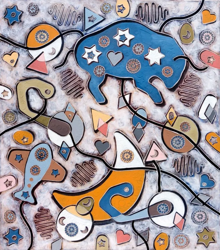 Toro blu, artwork by Andrea Benetti
