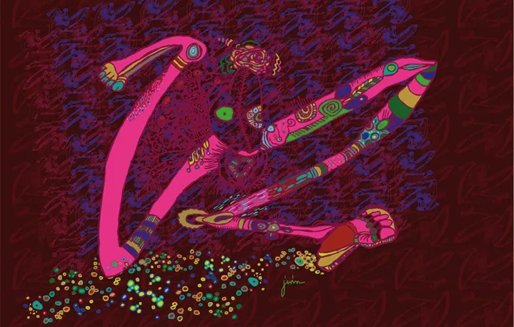 Fuchiaflash, œuvre de Xtine Juin