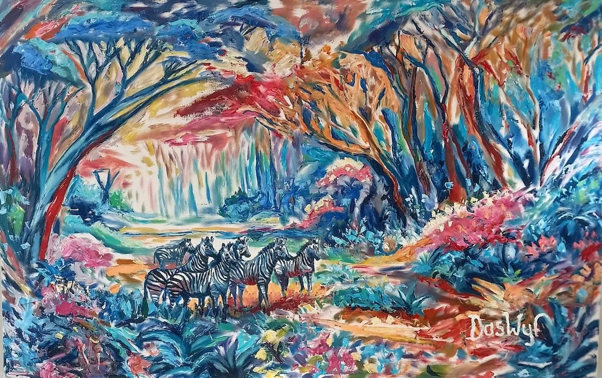 Zebra Vibrant, œuvre de Daswyf Contemporary