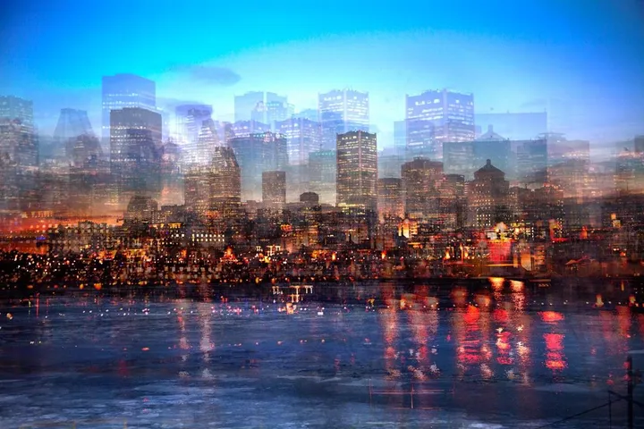 Centre-ville-soiree, artwork by Eric Villeneuve