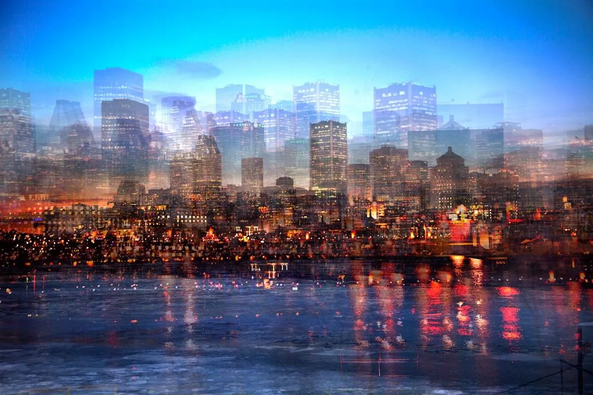 Centre-ville-soiree, artwork by Eric Villeneuve