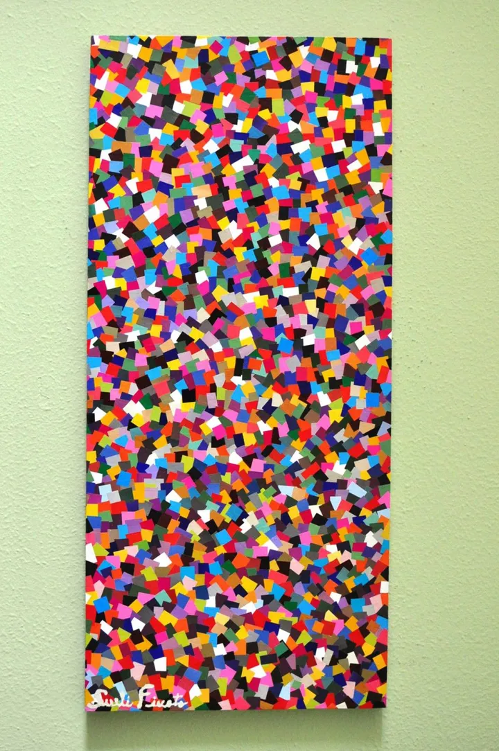Chopped paper rain, artwork by Sueli Finoto
