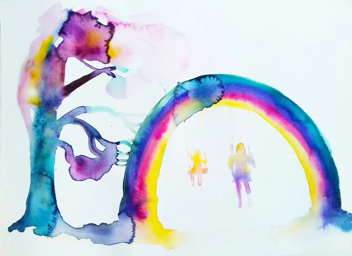 Summer, Childhood and Rainbow, artwork by marija colic