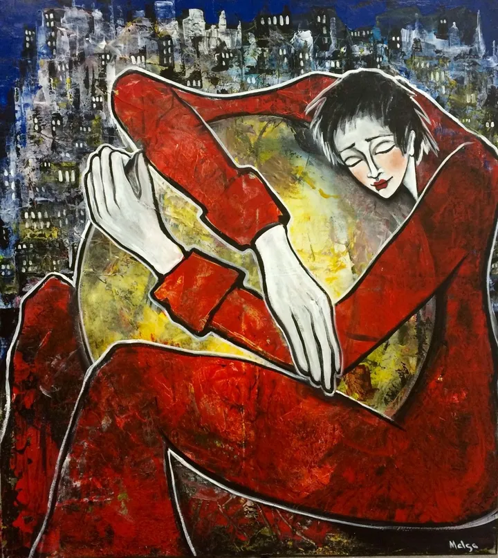 La pêcheuse de lune, artwork by Malga Art