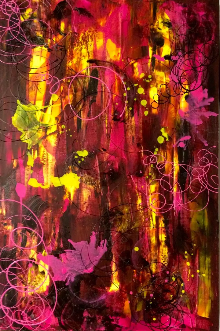 Yellow and pink wax, artwork by Gabrielle Paquette