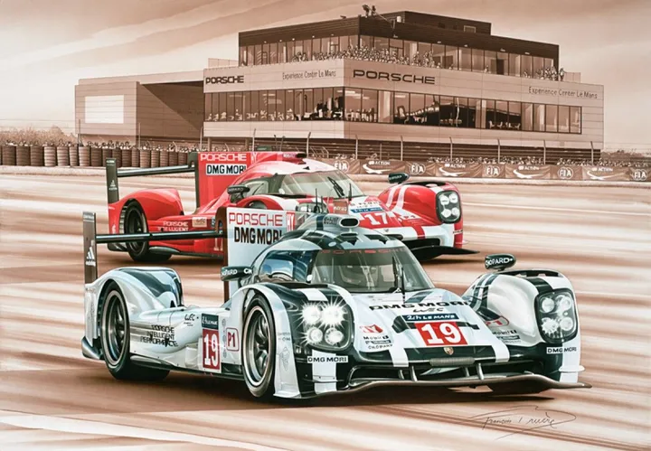Porsche 919 Hybrid - le Mans 2015, œuvre de François BRUERE