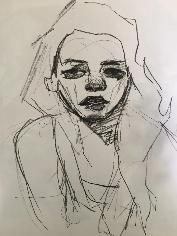 Portrait study 1, artwork by Gabriel Bouffard