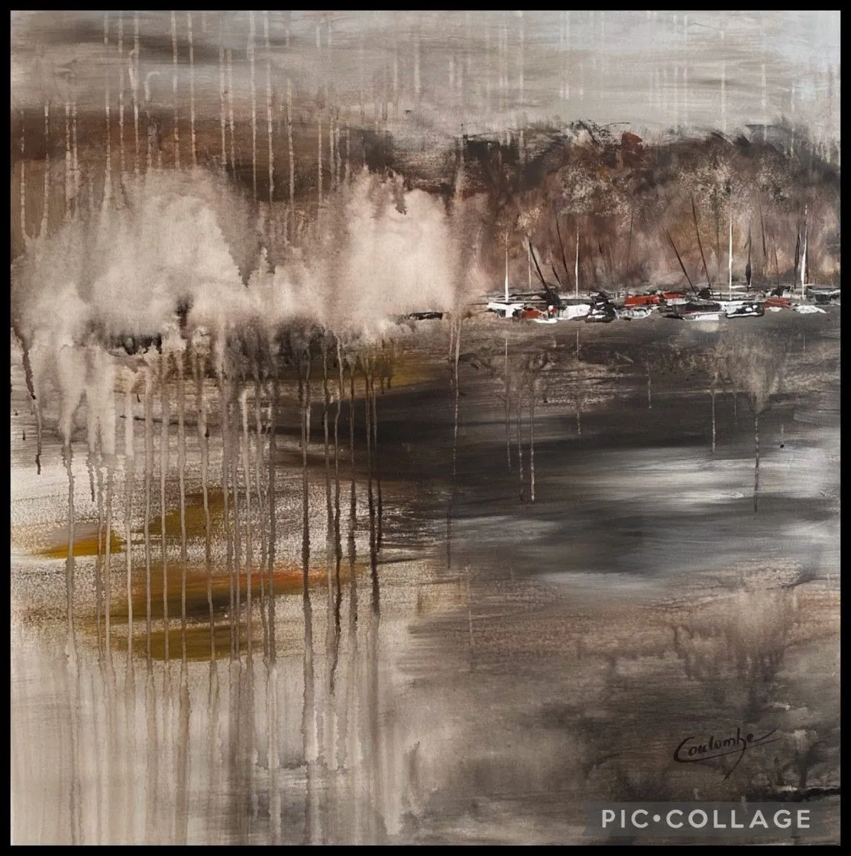 Vue sur la marina, artwork by Louizel Coulombe