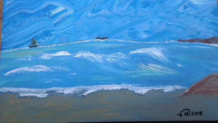 PAYSAGE MARITIME, œuvre de Catherine ROUCOU