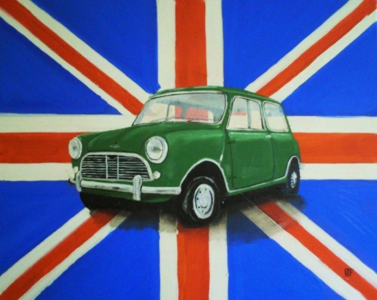 austin mini, artwork by françois mouillard