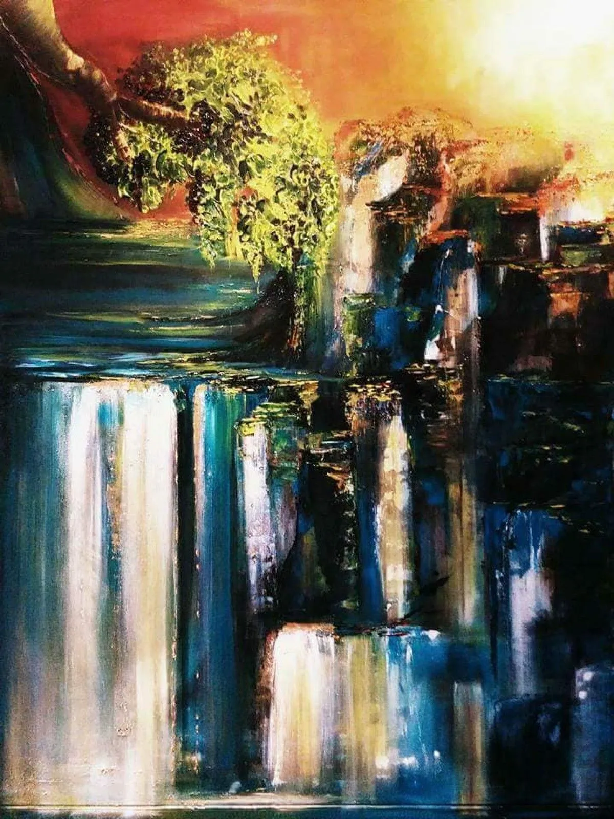 Waterfall, œuvre de Sylvia Reijbroek www.galeriekunstvolleven.be