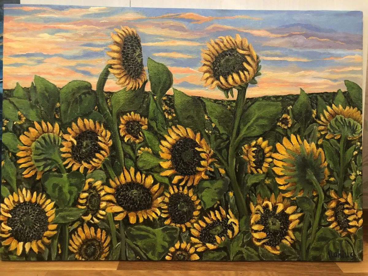 Sunflower field, artwork by Ilaha Ab