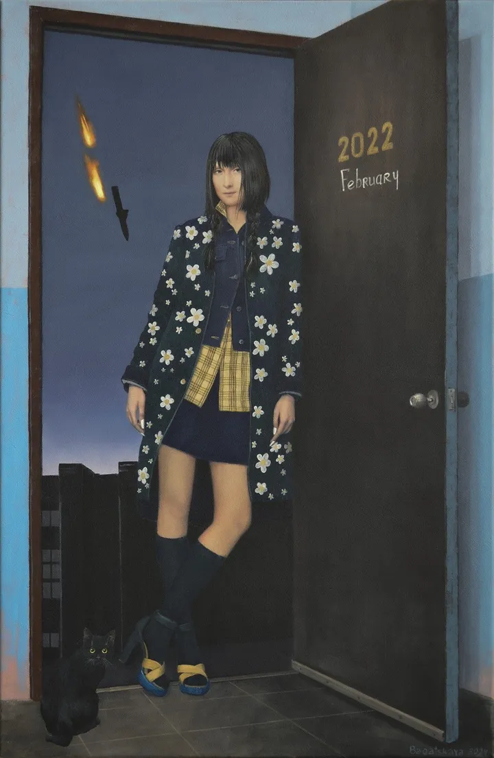Contemporary portrait "February 2022", artwork by Nataliya Bagatskaya
