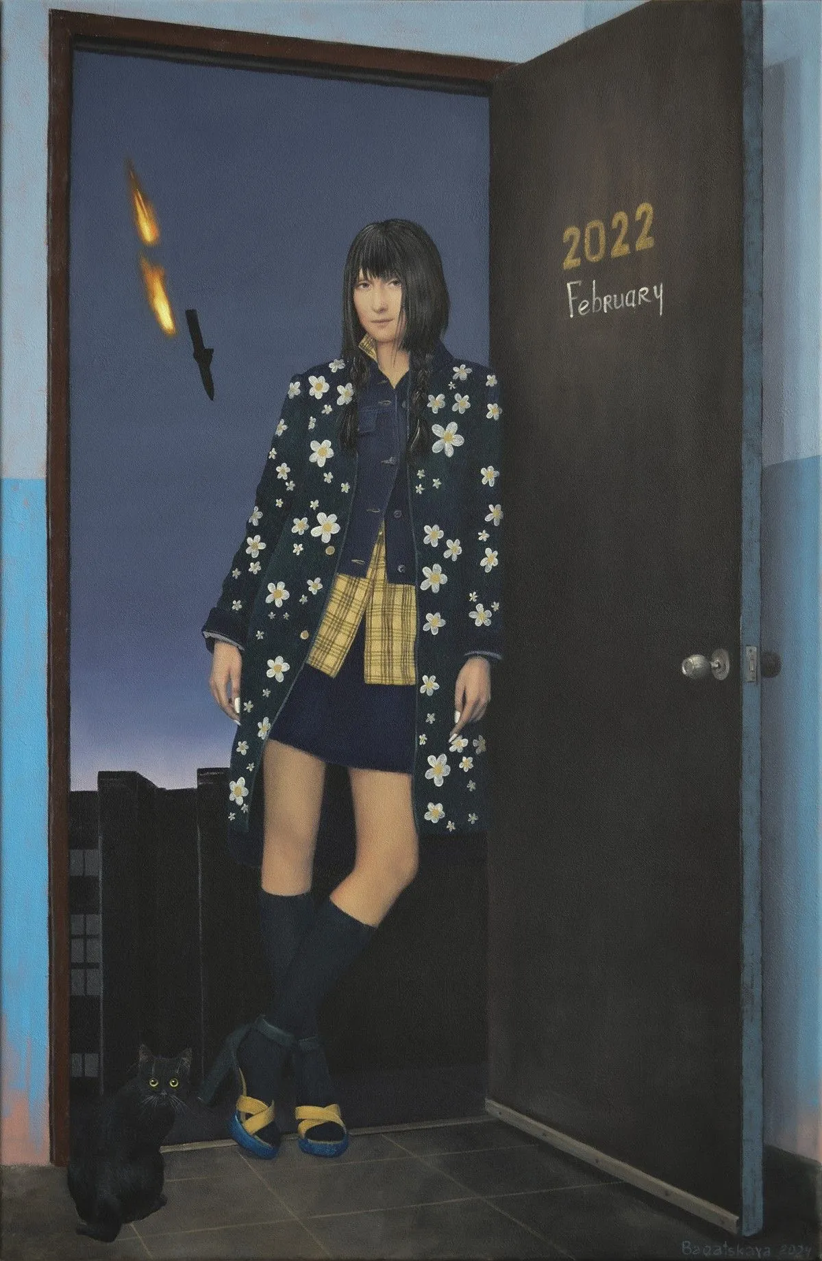 Contemporary portrait "February 2022", artwork by Nataliya Bagatskaya