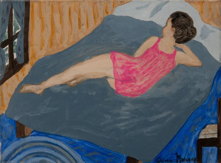Sarah au lit, artwork by Céline Marcoux