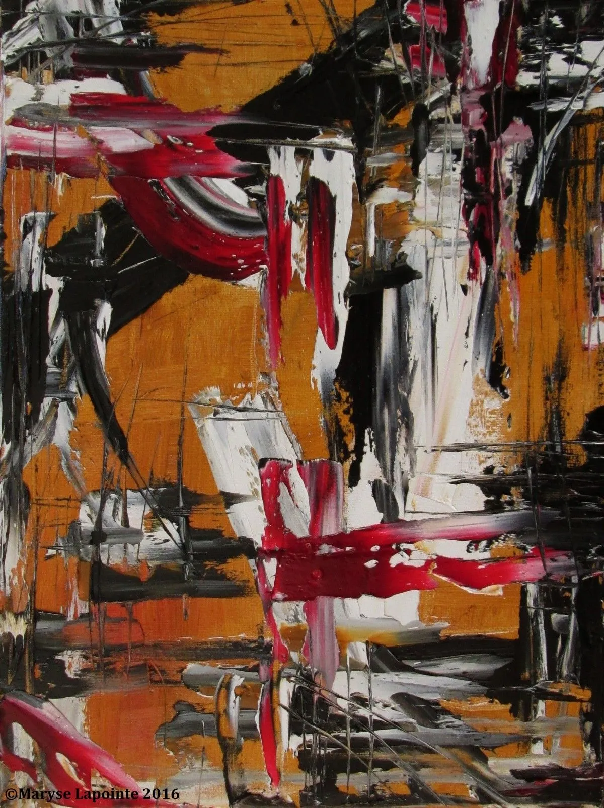 Implosion alizarine 2, artwork by Maryse Lapointe
