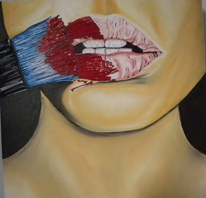 Baiser rouge sang, artwork by Louyse Noël