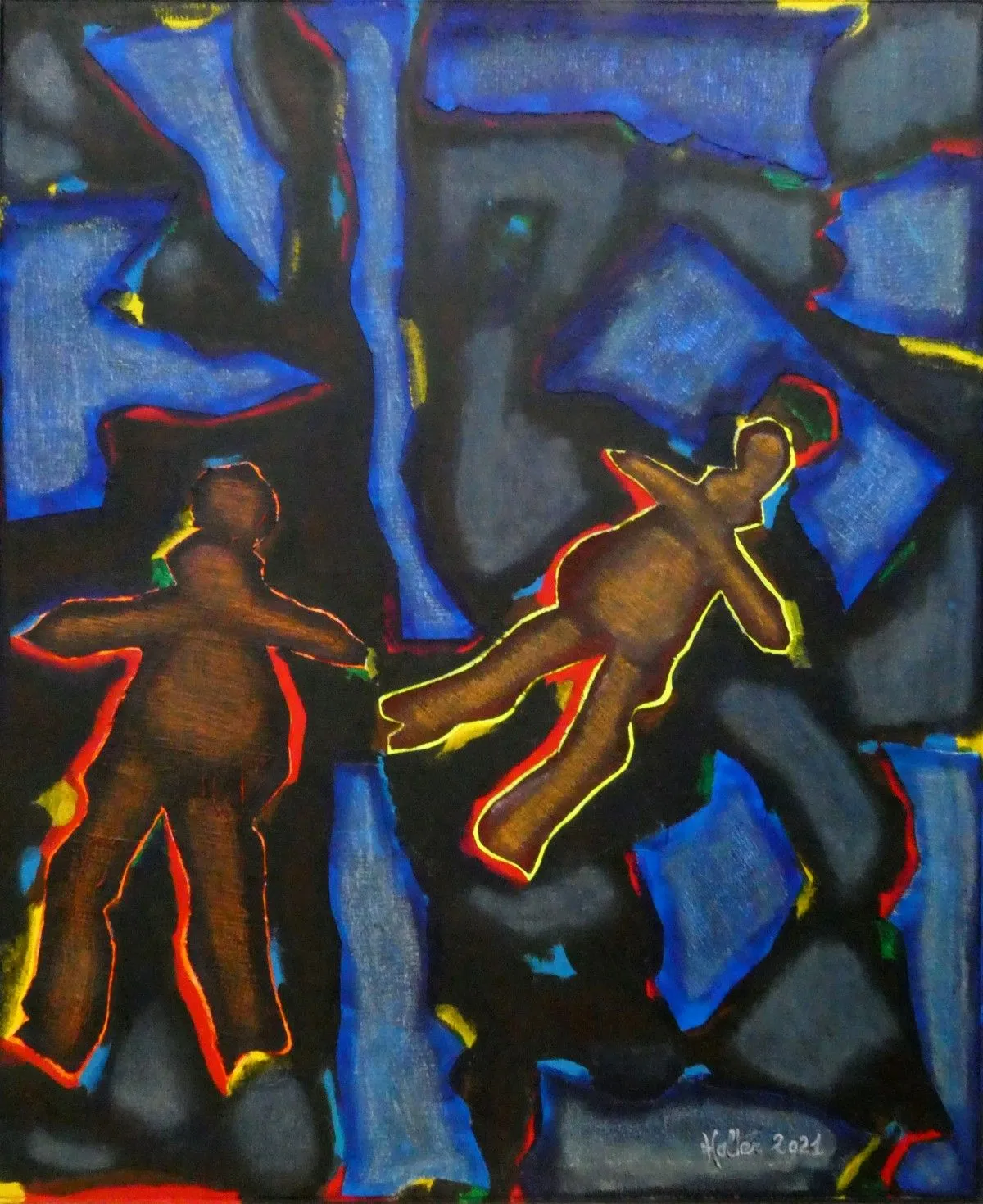 Bonhommes nocturnes, artwork by Alain HALTER