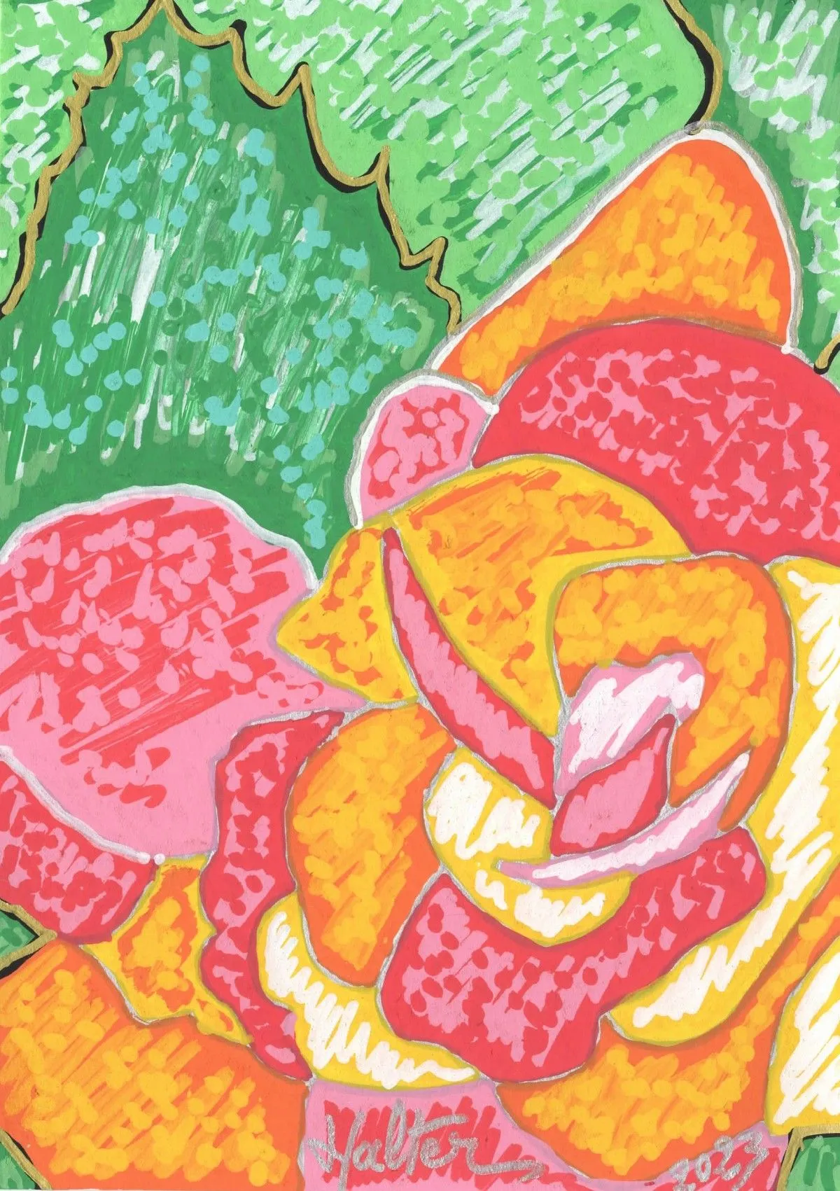 Fleur de bégonia, œuvre de Alain HALTER