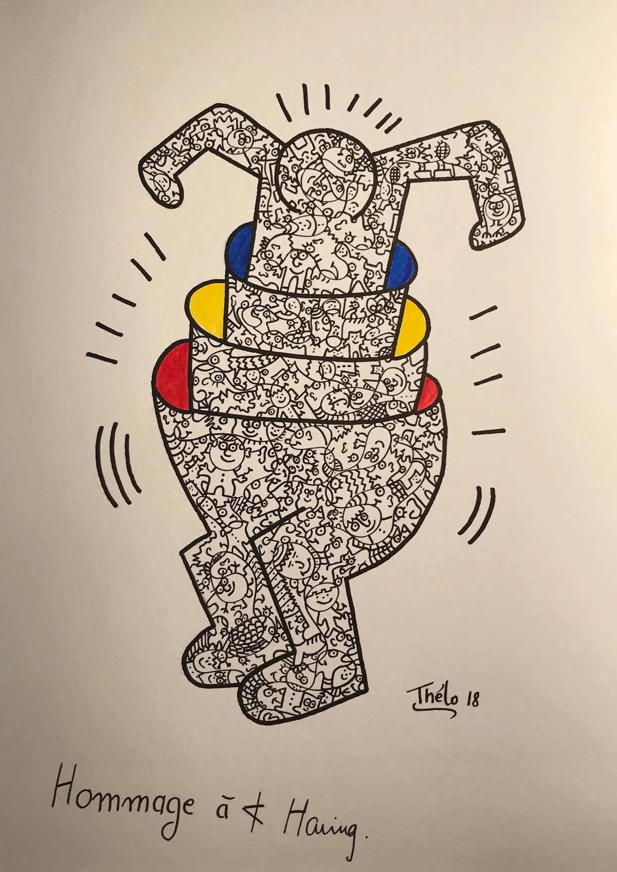 Hommage à K. Haring, œuvre de Berthelot franc