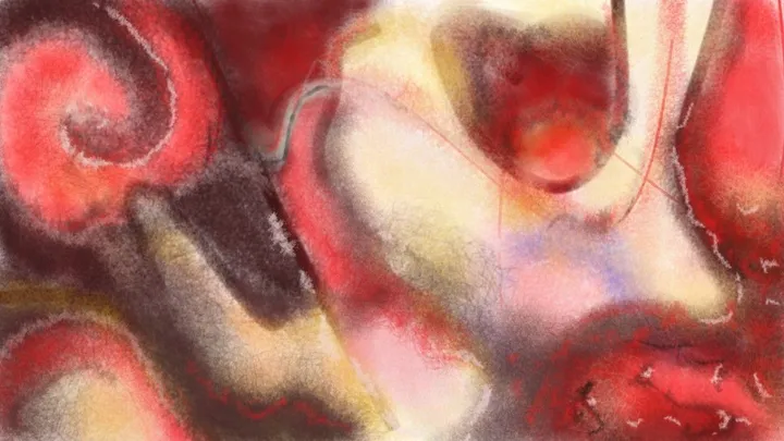 Woman/man, artwork by Enrico Modròvich