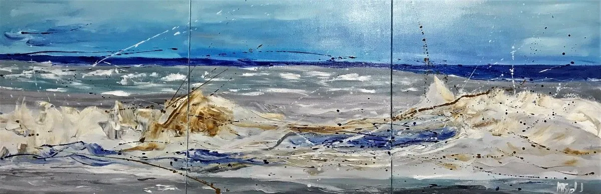 Mer en feu- Vendu, artwork by Marie Bujold