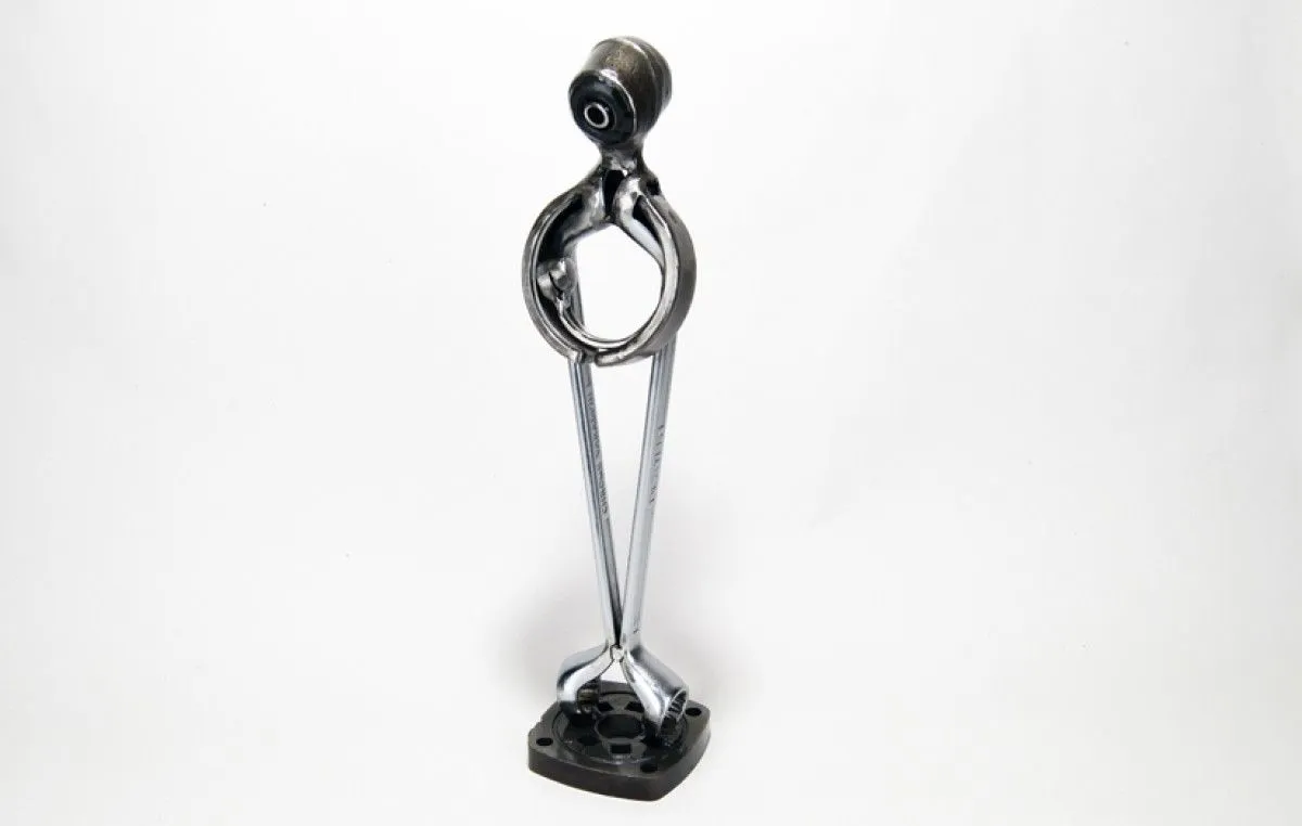 Mother and child metal sculpture | Motherhood metal sculpture, artwork by Dendrinos gIANNIS