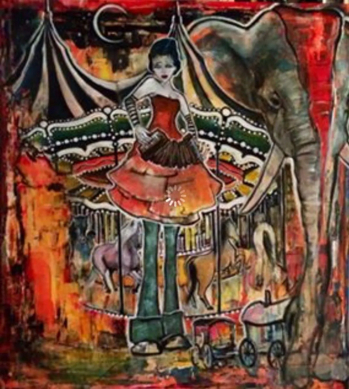 L'accordéoniste, œuvre de Malga Art