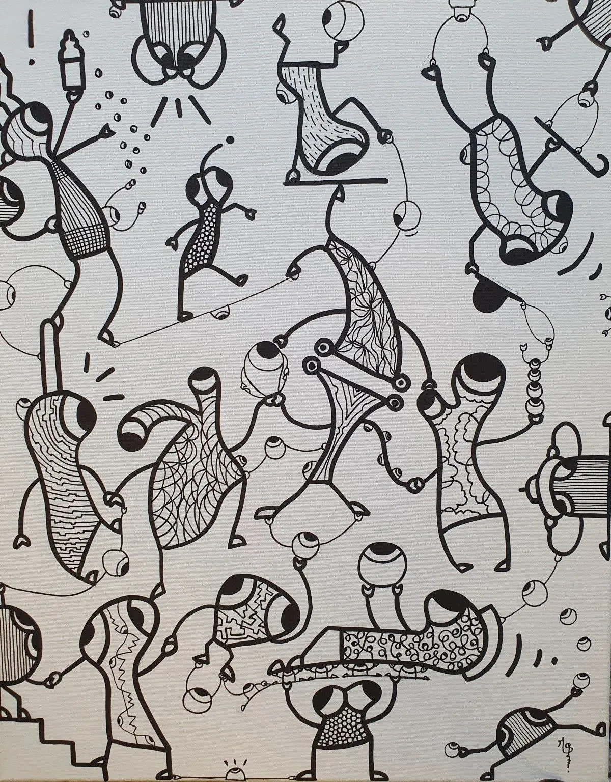 the farandole of frogs, artwork by Malisu Art
