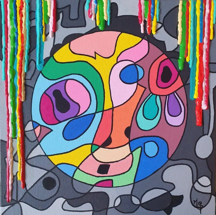 The rainbow man, artwork by Malisu Art