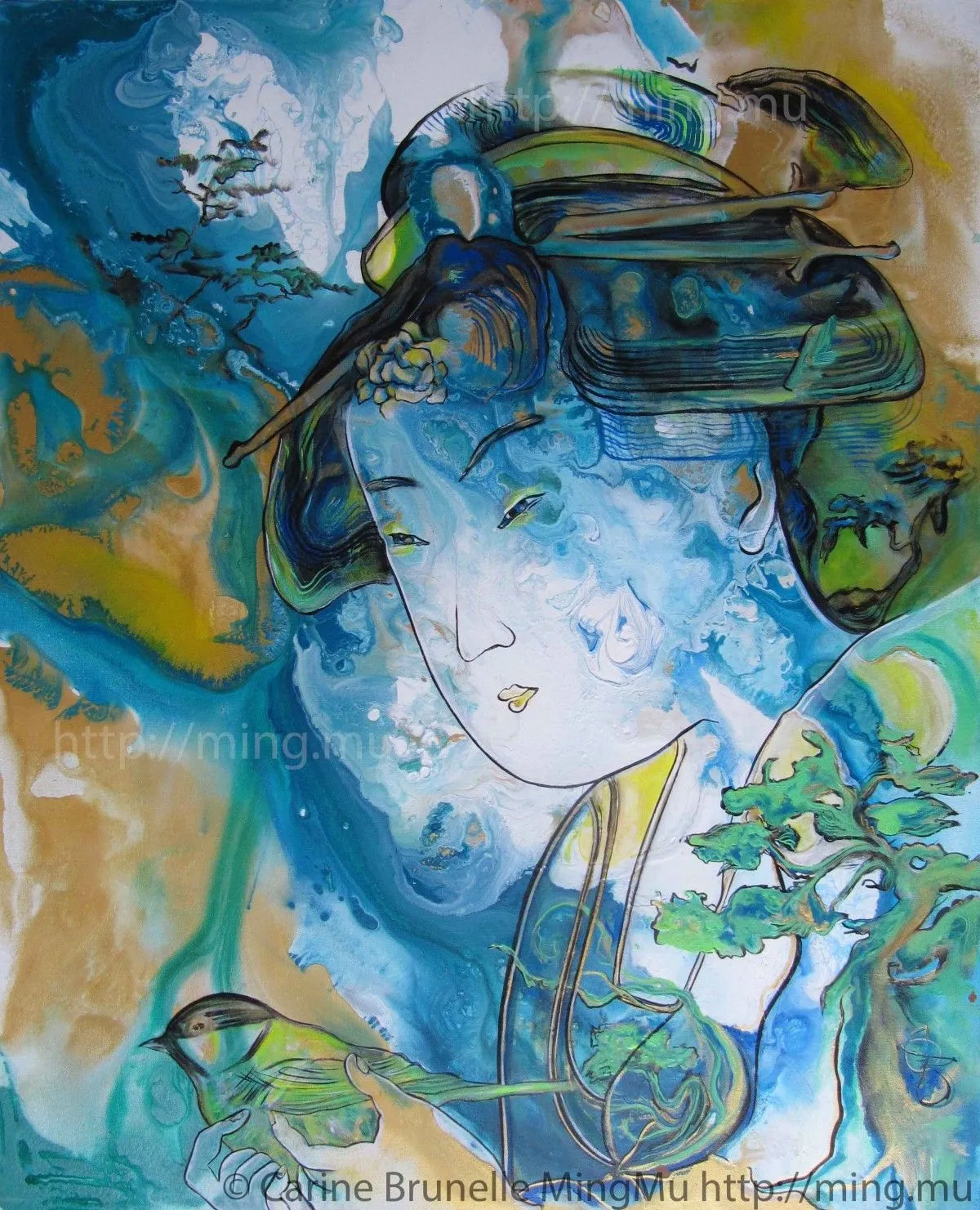 Bird, Tree, Turtle!, artwork by Ming Mu Carine Brunelle