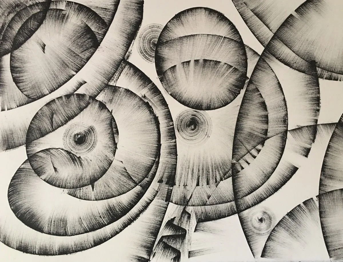 Black and White Abstract Drawing 20 by Kozyuk, œuvre de Khrystyna Kozyuk