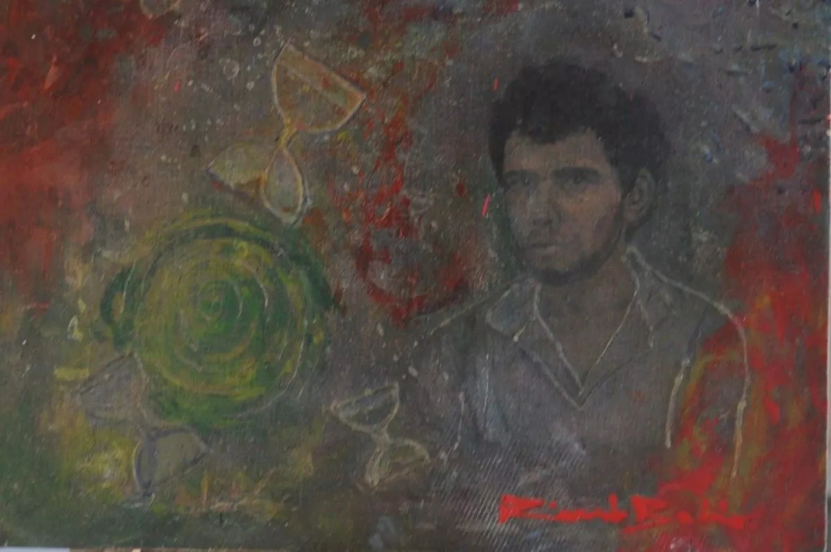 Auto-Retrato - Eu e o Tempo, œuvre de Ricardo Bahia