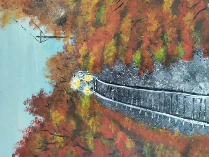train d automne, artwork by Alexandra Guillon