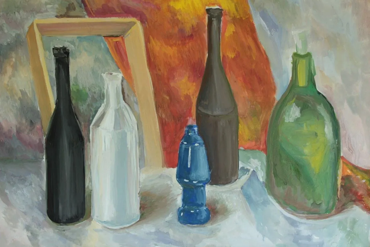 Still Life with bottles, artwork by Stephanie Ogu