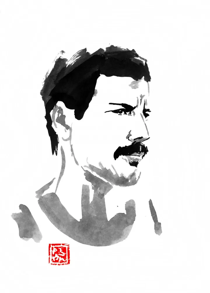 freddie 12, œuvre de pechane sumi-e
