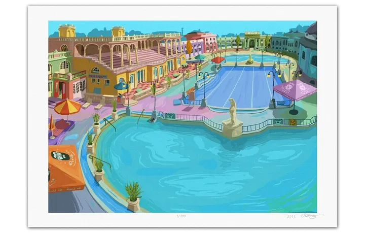 Széchenyi thermal spa after closing, œuvre de Zsolt Vidak