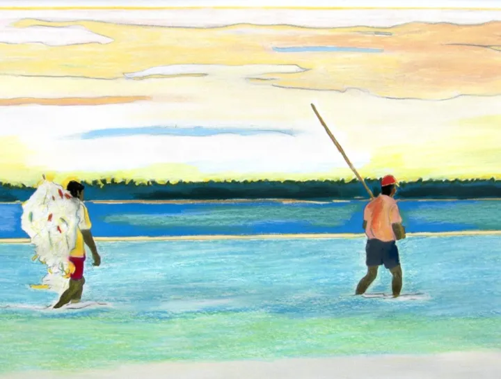 Pêche au filet, œuvre de Alain HALTER